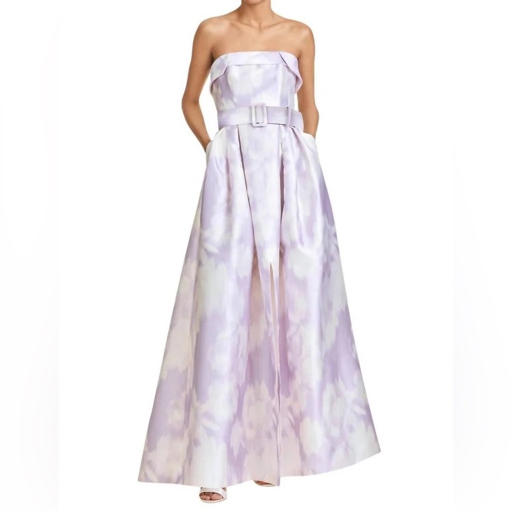 Sachin + Babi Lavender Ikat Strapless Brielle Gown